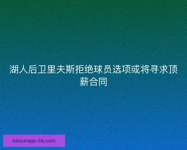 湖人后卫里夫斯拒绝球员选项或将寻求顶薪合同